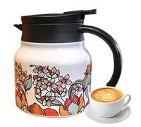 Tea Kettle, Floral Pattern Teapot, Insulated Stainless Steel Teapot, Coffee Beverage Dispenser, Hot Water Dispenser, Insulated Beverage Kettle, Stainless Steel Tea Pot, Tea And Coffee Dispenser