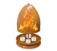 Tea Light Candle Heater For Winter | Metal, 17,5 x 27 cm, double wall | Ceramic Radiator Style For Living Room, Bedroom & Camping | Portable Indoor Outdoor Candle Powered Warmer