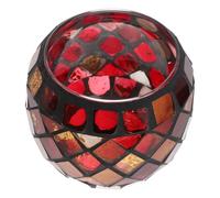 Tea Light Holder Red Glass Mosaic Candelieri Ornamenti Di Candelabri