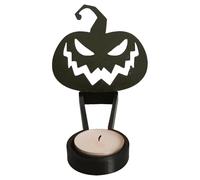 Tea Light Shadow Caster - Portacandele di Halloween con terrore senza sforzo | d'arte in metallo, decorazione da scrivania, centro tavolo gotico nero per feste di Halloween