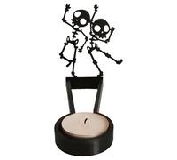 Tea Light Shadow Caster - Portacandele di Halloween con terrore senza sforzo | Opera d'arte in metallo, decorazione da scrivania, centro tavolo gotico nero per feste di Halloween