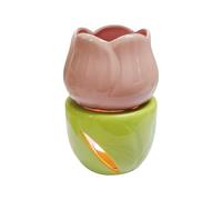 Tea Light Wax Melt Warmer, Flower Candle Diffuser, Ceramic Oil Burner, Chic Floral Design, Candle Spoon Included, Scented Atmosphere Creator, Living Room, Bedroom, Home, 3.43x4.72 inches
