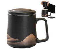 Tea Mug with Infuser - 3.35x4.72x4.53 Inchestea Infuser Cup | 360ml Brewer Kettle Mug | Matte Ceramic Teacup | Tea Bottle with Infusers for Men Women Lovers Home Workplace Offices Coffee Travel