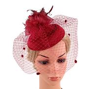 Tea Party Faszinator Derby - Fascia per capelli da donna, con piume, fascino, derby pillbox