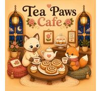 Tea Paws Café: Cozy Cat Café Coloring Book for Adults