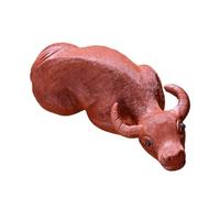 Tea pet， Divertente statuetta ornamentale a forma di bufalo in argilla viola, for il tè, accessori artigianali, decorazioni da tavola e regali.(B)