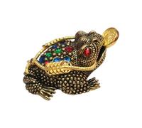 Tea Pet Fortune - Moneta In Bocca Rana Di Rame Anticato, Rospo A Tre Zampe Statua Di Buona Che Tiene | Per La Decorazione Del Vassoio, Uso Della Mitica Statuetta Da