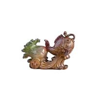 Tea pet， Set da tè con pesci rossi e carpe che cambiano colore, accessori for la decorazione della tavola, ornamenti da scrivania for la cerimonia del tè.(A)