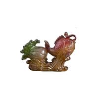 Tea pet， Set da tè con pesci rossi e carpe che cambiano colore, accessori for la decorazione della tavola, ornamenti da scrivania for la cerimonia del tè.(B)