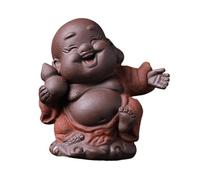 Tea pet， Statuetta di Maitreya in argilla viola fatta a mano, decorazione for il tè, accessori for set da tè, regali for la sala da tè(B)