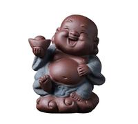 Tea pet， Statuetta di Maitreya in argilla viola fatta a mano, decorazione for il tè, accessori for set da tè, regali for la sala da tè(D)