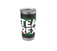 Tea Rex Dinosaur Coffee Lover Humor Bicchiere termico in acciaio inox doppia parete