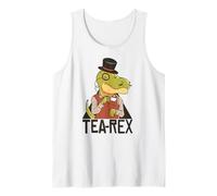 Tea-Rex Dinosaur Divertente T-Rex Dino Monocle Meme Canotta