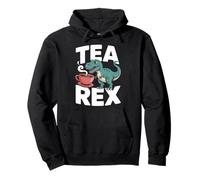 Tea Rex Dinosauro che tiene tazza caffè umorismo Felpa con Cappuccio