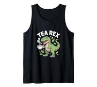 Tea Rex dinosauro con foglie di tazza da tè Canotta