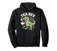 Tea Rex dinosauro con foglie di tazza da tè Felpa con Cappuccio