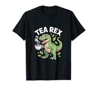 Tea Rex dinosauro con foglie di tazza da tè Maglietta