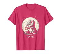 Tea-Rex - Simpatico Dinosauro T-Rex Maglietta, Uomo, Rosso mélange, L