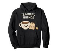 Tea-Riffic Friends - Simpatico Tea Pun Kawaii Cup & Tea Bag Felpa con Cappuccio