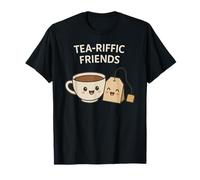 Tea-Riffic Friends - Simpatico Tea Pun Kawaii Cup & Tea Bag Maglietta