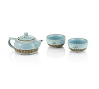 TEA SOUL Set in Porcellana RU Blu Decorato 3 pz