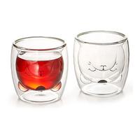 TEA SOUL • Tazza in Vetro Doppio Strato Gatto 180ml