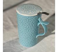 TEA SOUL Tazza Raja • Tazza in Porcellana con Copertura e Filtro Perforato • Capacità 400 ml