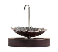 Tea Strainer | 304 Stainless Steel Umbrella Infuser Embossed Wooden Stand Creative Brewing Filter Accessory Elegant Beverage Preparation Tool | Teapot Kitchen Home Iced Coffee Juice Cold Drink Serving
