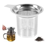 Tea Strainer, Coffee Filter, Mesh Infuser,4.49x3.46x2.87 Inches, Fine Stainless Steel Screen, Anti-Scald Heat Resistant Handle, Great for Home Camping Car Travel Dorm Use