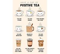Tea Themed Positivity Poster - Mental Health Affirmation Print for Therapist Office Decor, School Psychologist Wall Art, Counselling Room Gift Idea(Unframed,16x24inch(40x60cm))