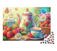 Tea Time Garden Puzzle 1000 Pezzi Per Adulti Perfetto Per Appassionati Di Esperti Sfida Impossibile Intrattenimento Creativo Cute Regalo Per La Famiglia Per Adulti E Bambini 52x38cm/1000pcs