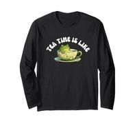 Tea Time is Like. Divertente regalo per gli amanti del tè Maglia a Manica