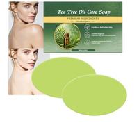Tea Tree Oil Soap Bar, Blocco detergente per viso e corpo, Glicerina compressa detergente per le mani, Idratante Burro di Karitè Sapone all'olio di cocco, Cura quotidiana del corpo per la (2PCS)