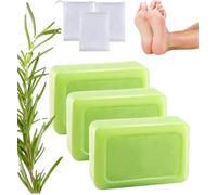 Tea Tree Oil Soap, Green Natural Foot Body Soaps, Plant-Base Formula Refreshing Cleanse Soap for All Women and Mens Types (3, Green)
