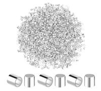 Teaaha 2000 perline in argento - 2 mm tubo di crimpatura per gioielli, tubo, colonna, fermi per fili di gioielli, gioielli e regali fai da te (orecchini, collane, ciondoli)