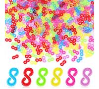 Teaaha 500 pezzi S Clip Loom Nastri Chiusure Clip Loom Nastri Accessori Elastici In Plastica Per Bracciali Gioielli Loom Bands Uncinetto Chiusura Strumento Colorato Set
