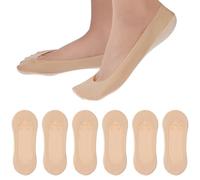Teaaha 6 calzini da donna 39-42, calzini da ginnastica e da donna, antiscivolo, per ballerina, invisibili, traspiranti, per donne, color carne., Taglia unica