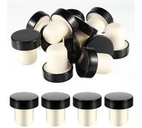 Teaaha Confezione da 12 tappi per bottiglia di vino a forma di T, in silicone, riutilizzabili, per birra, artigianato, vino fatto in casa (nero, 12 pezzi)