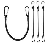 Teaaha Elastico Nero con Moschettone, Dilatatore, Moschettone in Gomma, Corda Bungee con Carabini in Acciaio, Espansore con Gancio, Tenditore in Gomma con Gancio per Campeggio