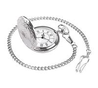 TEAAZA Orologio creativo Sveglia Orologio da taschino Orologio da taschino al quarzo dal design classico Numeri romani Orologio da infermiera con catena multicolore (Color : Silver)