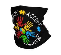 Teach Accept Understand Love Autism Passamontagna Versatili Decorazione Facciale Antiscivolo Fascia per Capelli per Bambini Campeggio Yoga 26X30CM