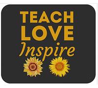 Teach Love Inspire Cute Sunflower Leopard Cheetah Print Inspiration Motivation Tappetino per Mouse Antiscivolo Mousepad Piccolo Tappetino Scrivania for Pc Ufficio Laptop 25X30Cm