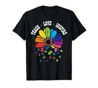 Teach Love Inspire Flower Autism Awareness Teacher Women Maglietta