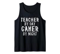 Teacher By Day Gamer By Night Funny School Gaming Teacher Canotta