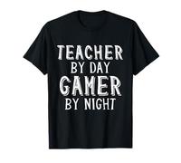 Teacher By Day Gamer By Night Funny School Gaming Teacher Maglietta