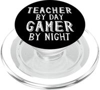 Teacher By Day Gamer By Night Funny School Gaming Teacher PopSockets PopGrip per MagSafe