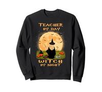 Teacher By Day Witch By Night Funny Halloween Costume Felpa