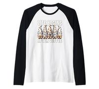 Teacher Coffee Mom Life Begins After Coffee Gnomes Graphic Maglia con Maniche Raglan