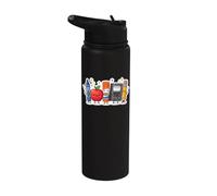 Teacher Crayon Apple Pencil Cute Back to School Stainless Steel Insulated Water Bottle
