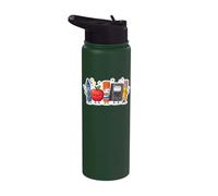 Teacher Crayon Apple Pencil Cute Back to School Stainless Steel Insulated Water Bottle